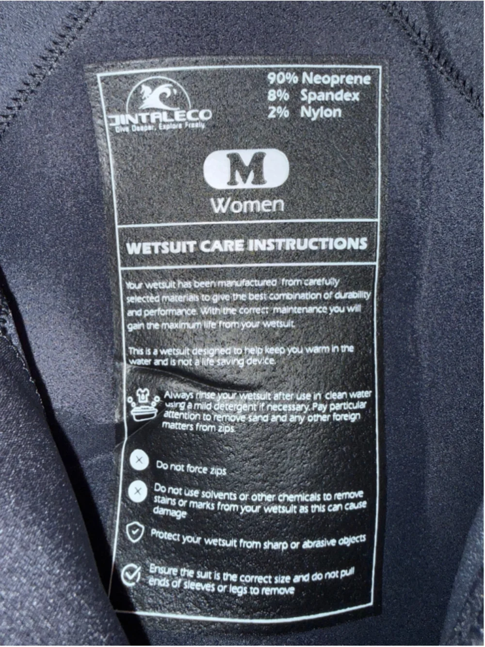 Women's Jintaleco Wetsuit One Piece Swimsuit Black Teal Neoprene Cold Water NWOT